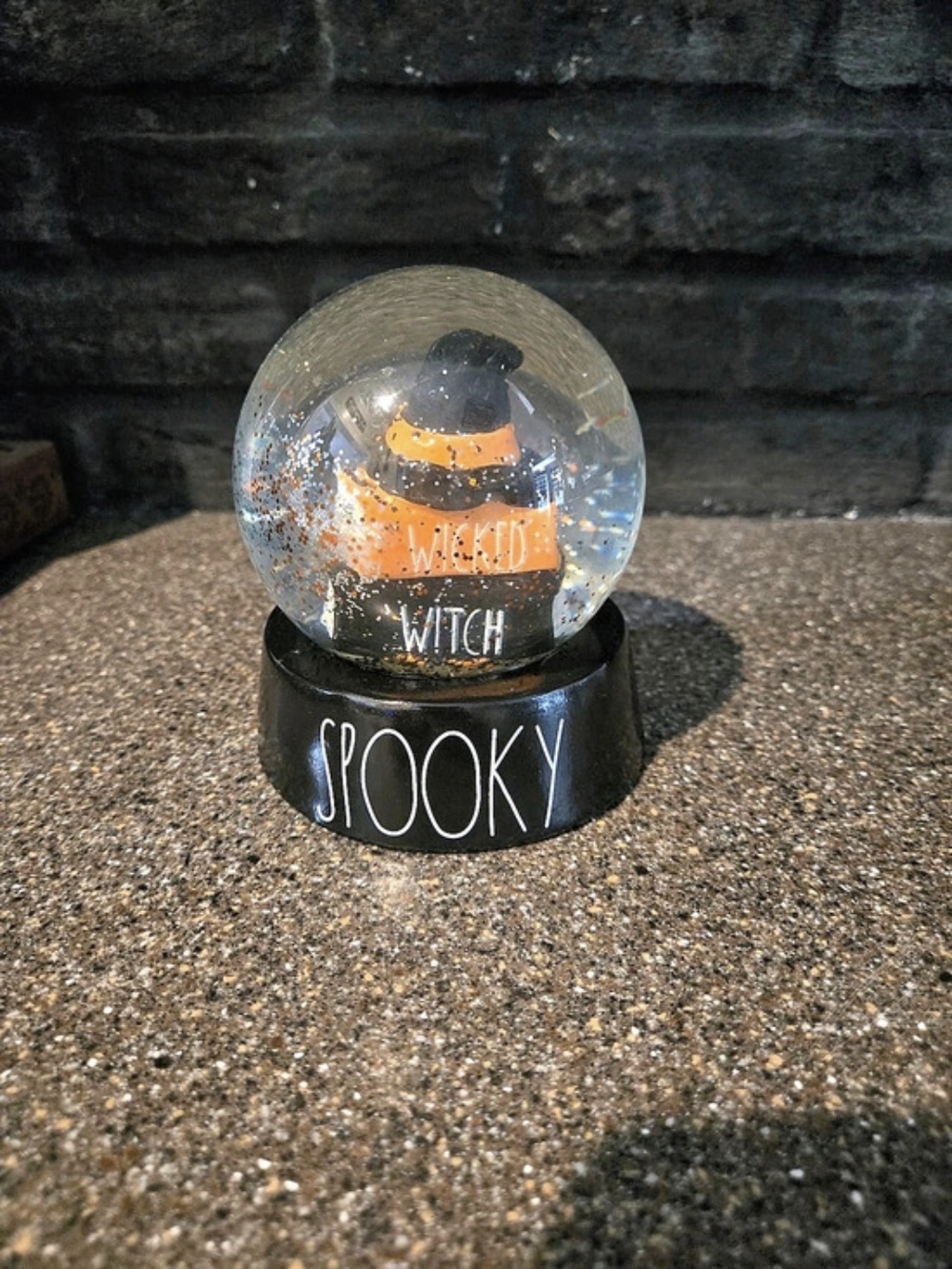 Rae Dunn Spooky Wicked Witch Snow Globe Black & Orange